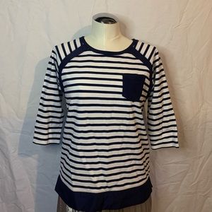 Vineyard Vines stripe contrast detail knit top (sample)